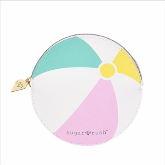 Sugar Rush Beach Ball Cosmetic Bag, Pink, White - Picture 4 of 4